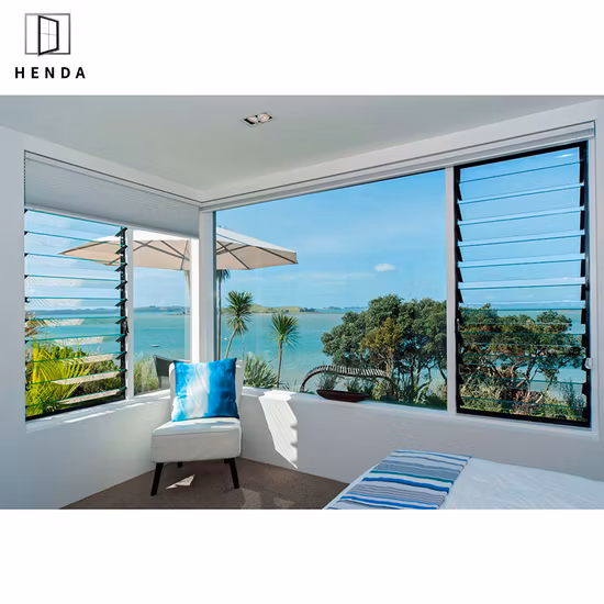 5mm Customized Glass Louver Window Laminated Glazed Modern Shutter Windows