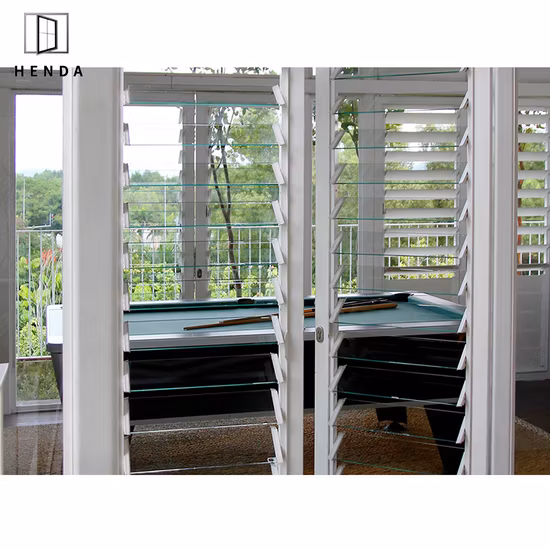 5mm Customized Glass Louver Window Laminated Glazed Modern Shutter Windows